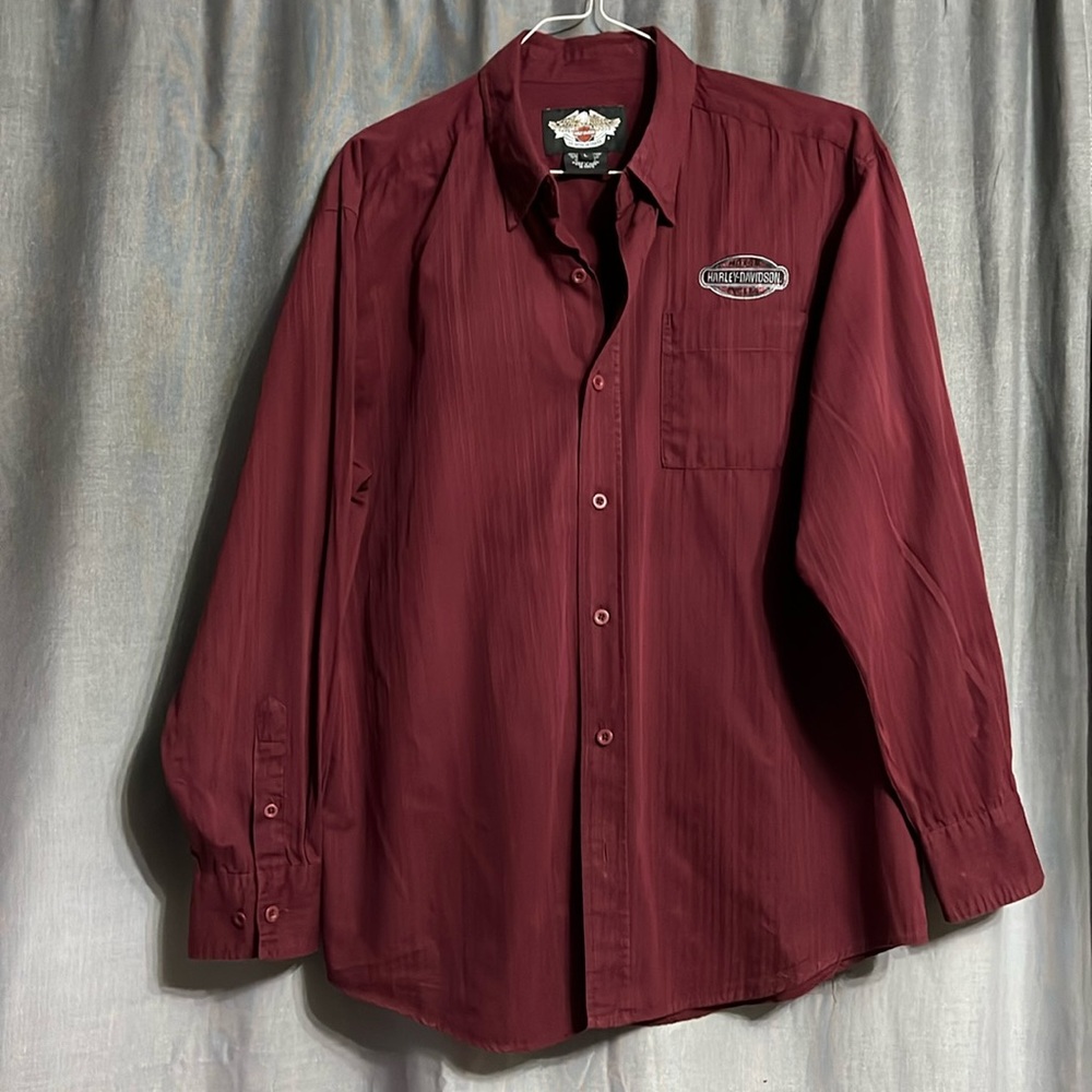 Men’s Harley-Davidson cotton long sleeve, dress shirt size Large